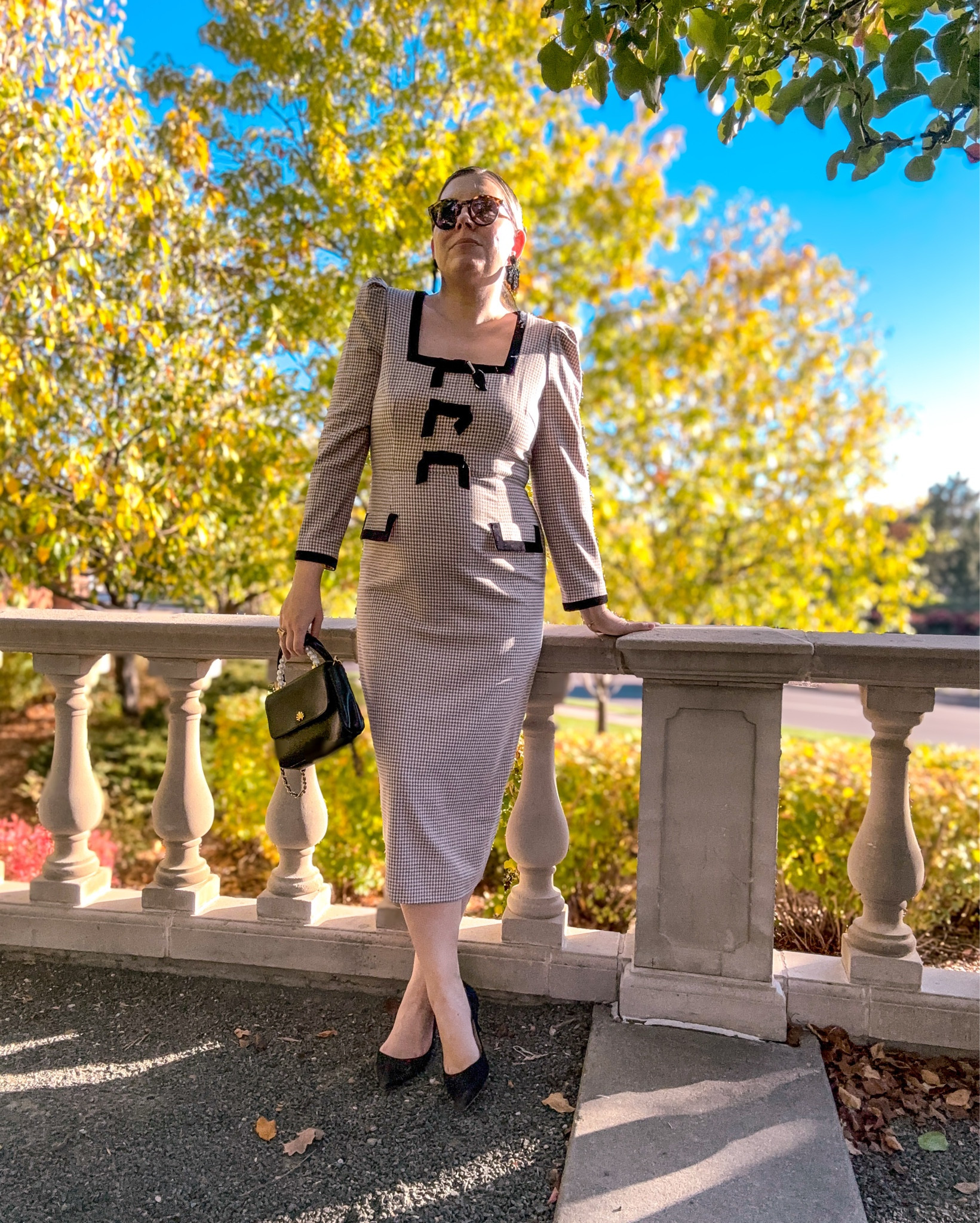 Look 13 - The Coco Cabana ☕️ 
A curated style series 

One of my favorite things about fall is the air of romance - that feeling that something magical could happen at any moment. ✨ This look really brings that to life for me - it’s quite practical in function, yet it makes me feel like I’ve stepped straight out of a novel or a film which is my favorite way to dress.

As the Coco Cabana capsule comes to a close, I can’t thank you enough for following along. This series has been all about channeling a Palm Beach-meets-Park Avenue vibe for fall and it has been a true delight to wear all of these looks as of late. Stay tuned for the next theme launching tomorrow…. 👀 

My capsules are designed to tell a story - blending new, thrifted, and rental pieces into mini seasonal wardrobes. And next week, a whole new story begins… 

You can also head over to my LTK to shop all of my Coco Cabana looks and pieces featured throughout this capsule - plus a few extras that fit right in with the theme. 💕

Dress - Dillards 
Bag - Lele Sadoughi (linked)
Shoes - Jimmy Choo (linked)
Sunglasses - Tom Ford (linked)
Earrings - Oscar de la Renta (linked)
Hair Bow - We Wore What
Bracelet - Rocksbox 
Rings - Kate Spade

#LTKShoeCrush #LTKItBag #LTKSeasonal