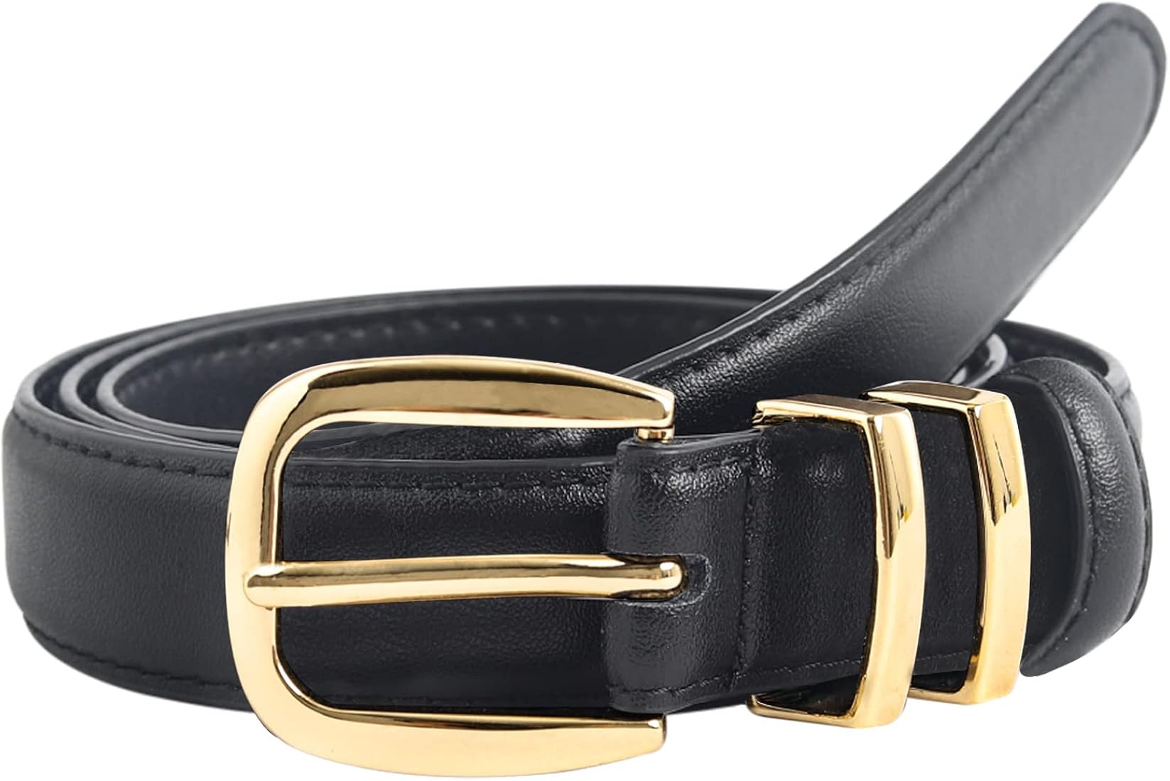 Women's Fashion Classic Metal Buckle Leather Belt with Jeans Dress | Amazon (US)