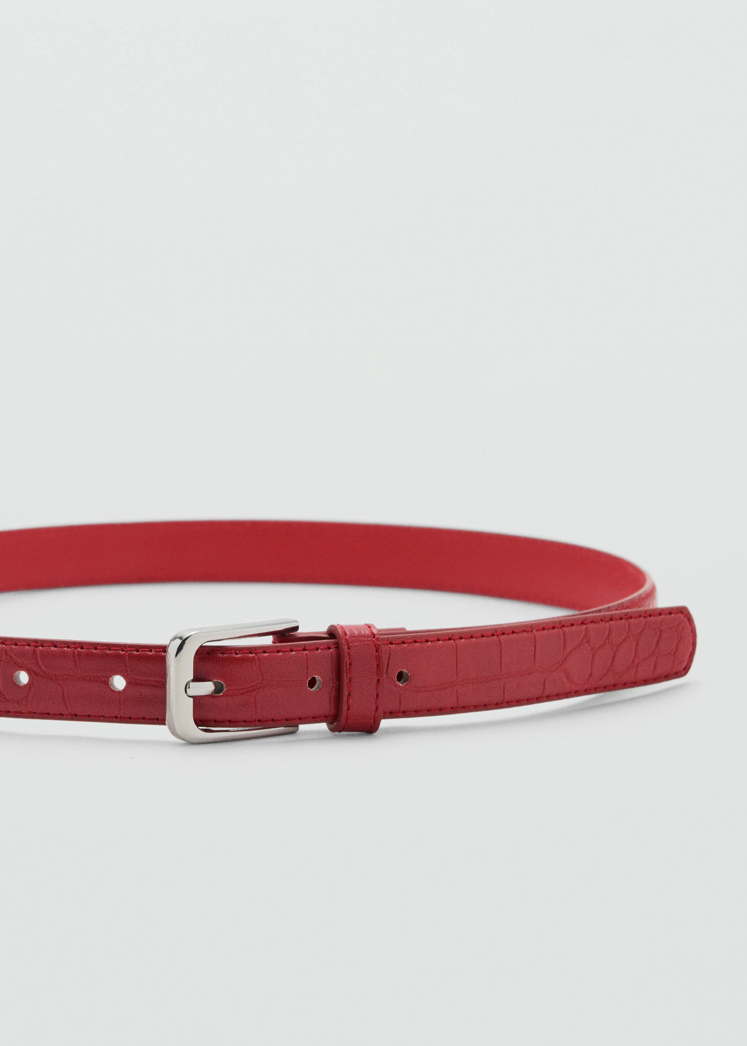 Thin faux crocodile leather belt | Mango (US/MX/AU)