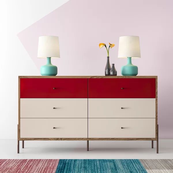 Alviso 6 Drawer 59.06'' W Double Dresser | Wayfair North America