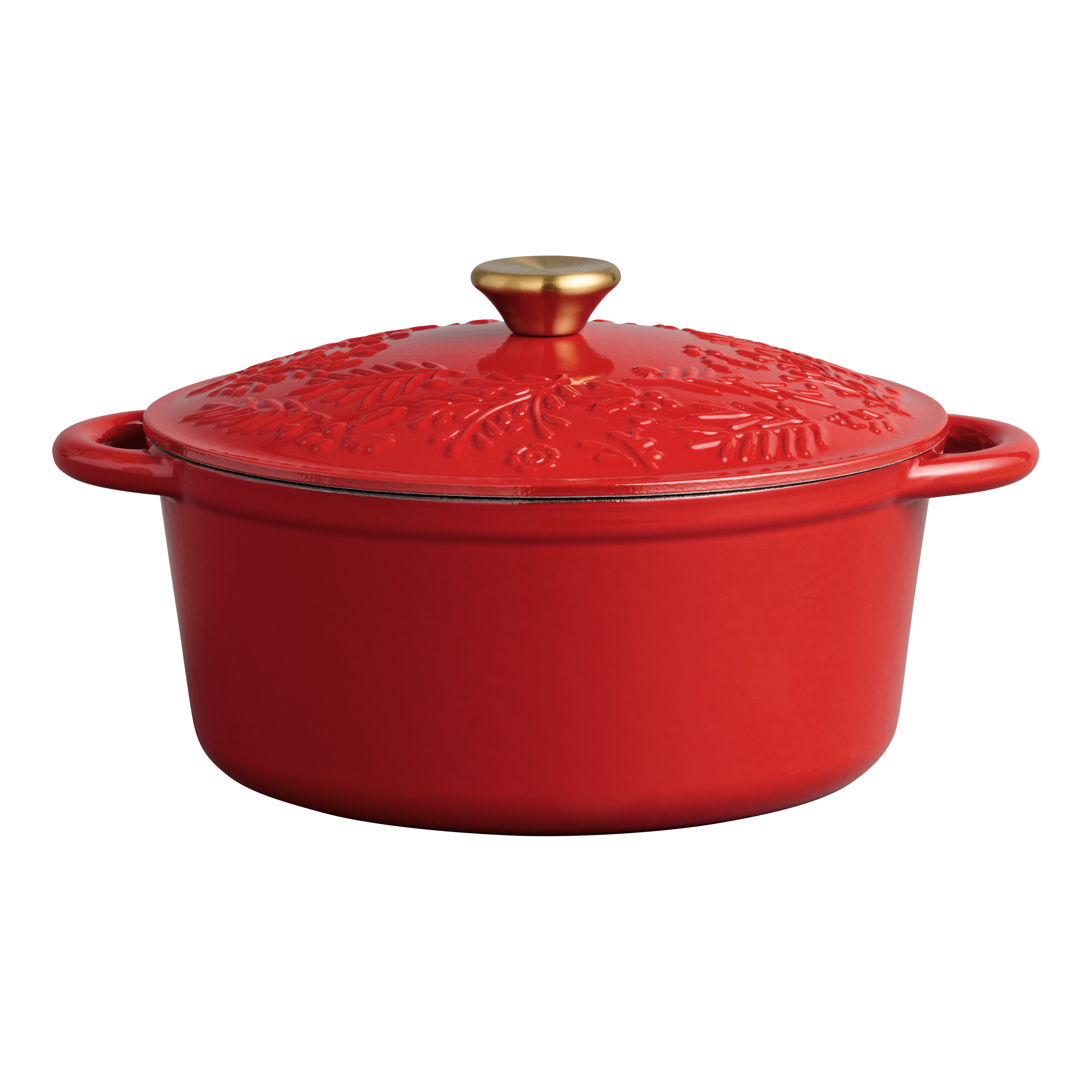 Enameled Cast Iron Embossed Scandi Dutch Oven 5 Quart | World Market