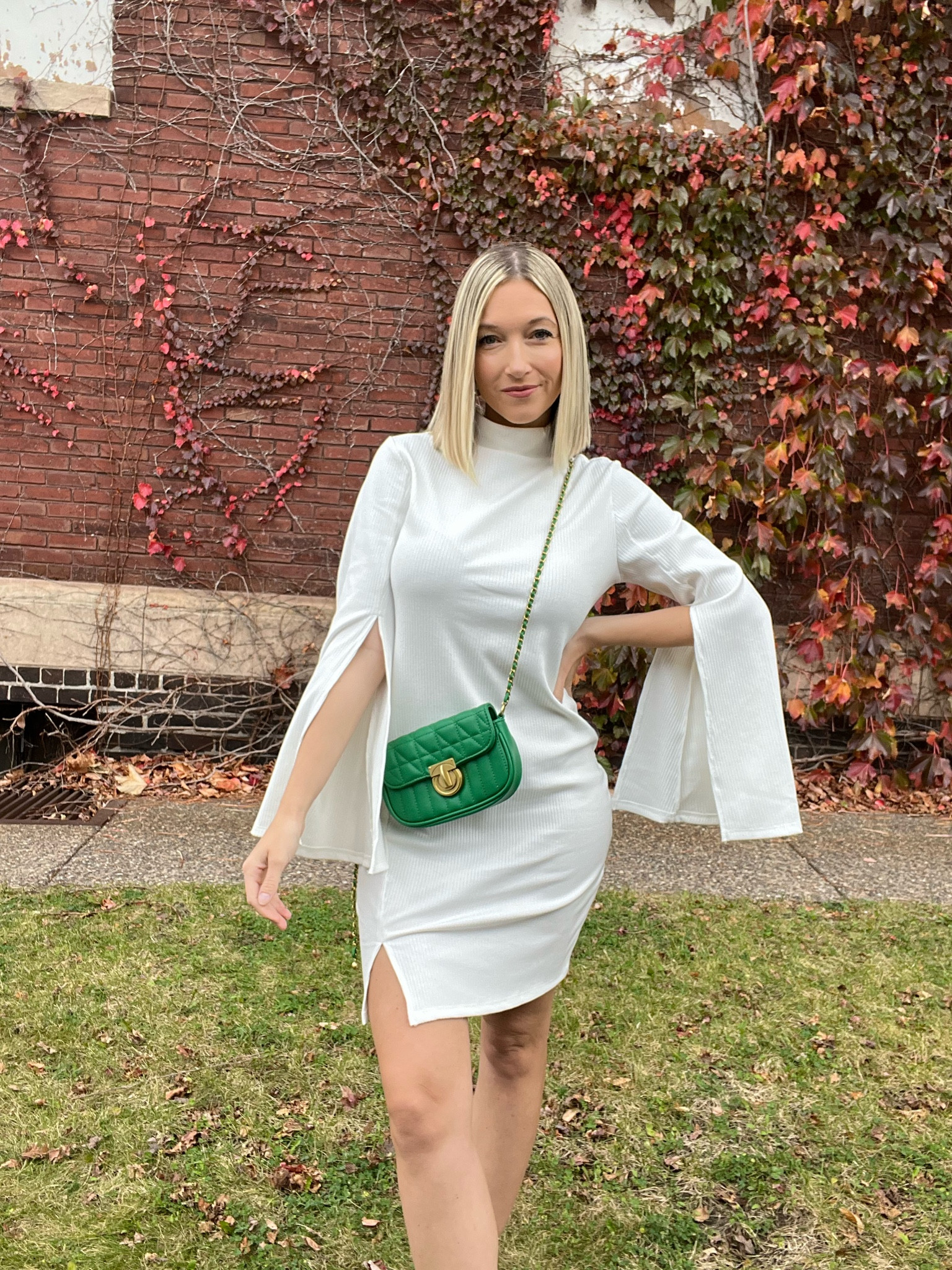 Holiday dress, holiday handbag, crossbody bag, green purse, white dress, green handbag, winter dress, winter style, winter fashion, holiday style, holiday fashion

#LTKCyberweek #LTKsalealert #LTKHoliday