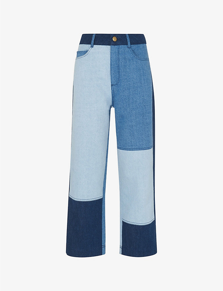 Patchwork straight-leg high-rise jeans | Selfridges