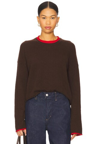 La Ligne Light Weight Roll Neck in Chocolate & Tomato from Revolve.com | Revolve Clothing (Global)