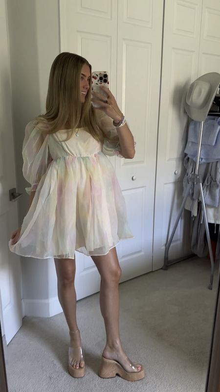 @misslola SADIE BABYDOLL MINI DRESS - PASTEL PRINT in size small  ZIENA PLATFORM BLOCK HEEL MULES - CLEAR in size 8, true to size.  #outfit #ootd #outfitoftheday #outfitofthenight #outfitvideo #whatiwore #style #outfitinspo #outfitideas#springfashion #springstyle #summerstyle #summerfashion #tryonhaul #tryon #tryonwithme #trendyoutfits #trendyclothes #styleinspo #trending #currentfashiontrend #fashiontrends #2024trends

#LTKVideo #LTKParties #LTKFindsUnder100