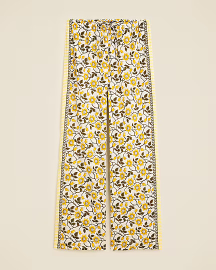 Cotton voile beach pant in daffodil daze block print | J. Crew US