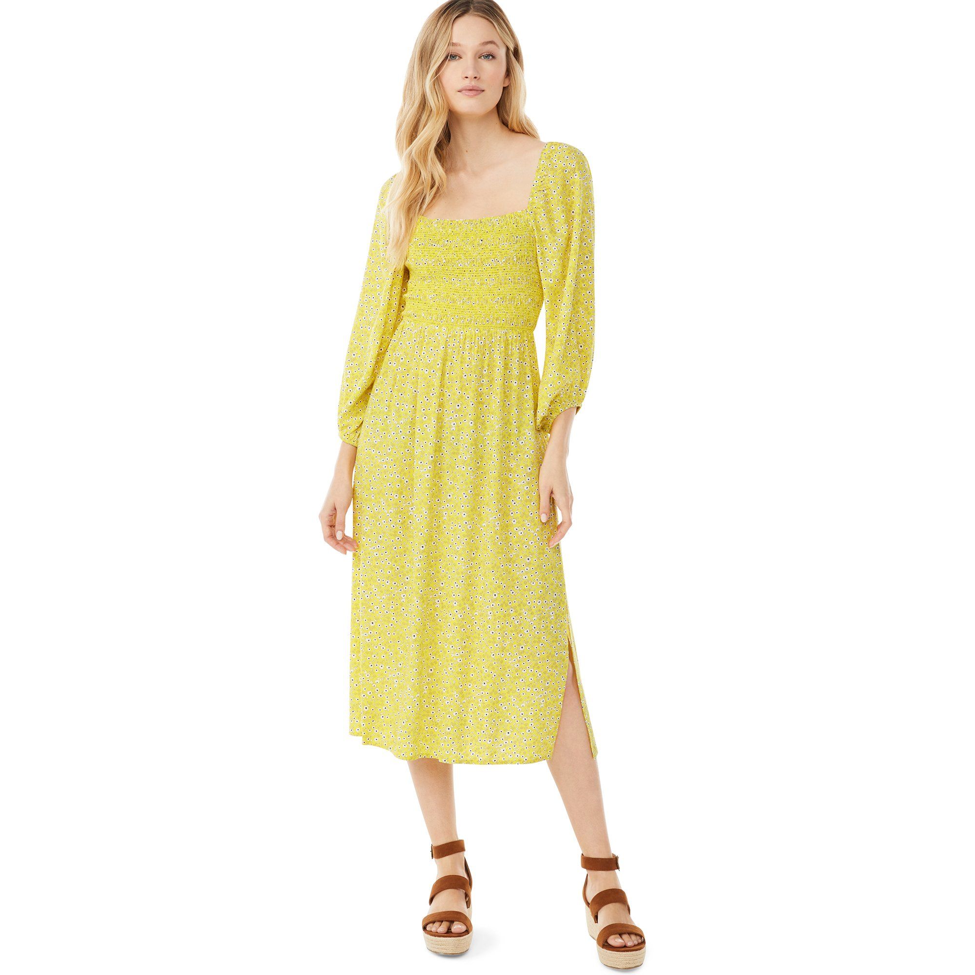 Scoop Women's Square Neck Midi Dress | Walmart (US)