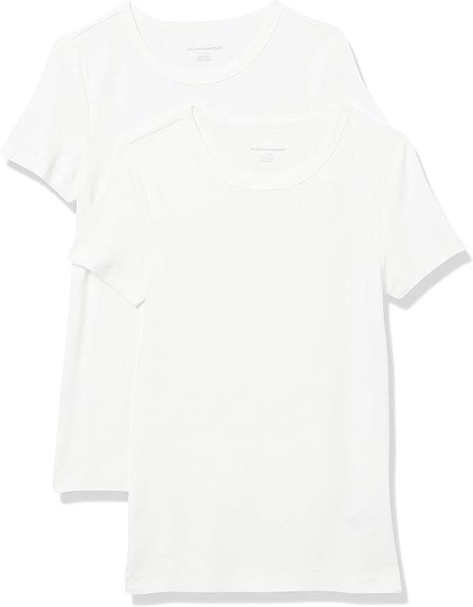 Amazon Essentials Women's Slim-Fit Short-Sleeve Crewneck T-Shirt, Pack of 2 | Amazon (US)