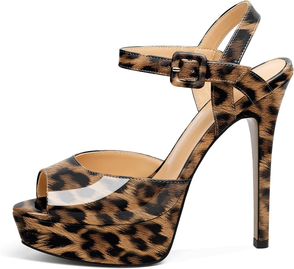 Joseywade Platform Stiletto Heels Women's Peep Toe High Heel Heeled Sandals 5.5 Inch Party Dance ... | Amazon (US)
