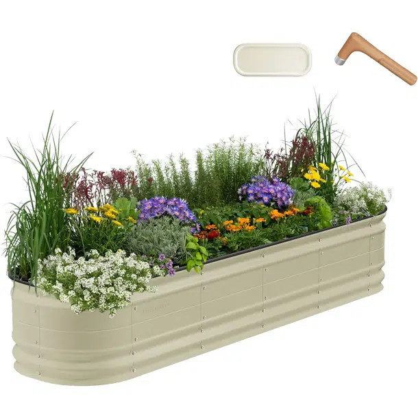 17" Tall 9 In 1 Modular Metal Outdoor Raised Garden Bed | Wayfair North America