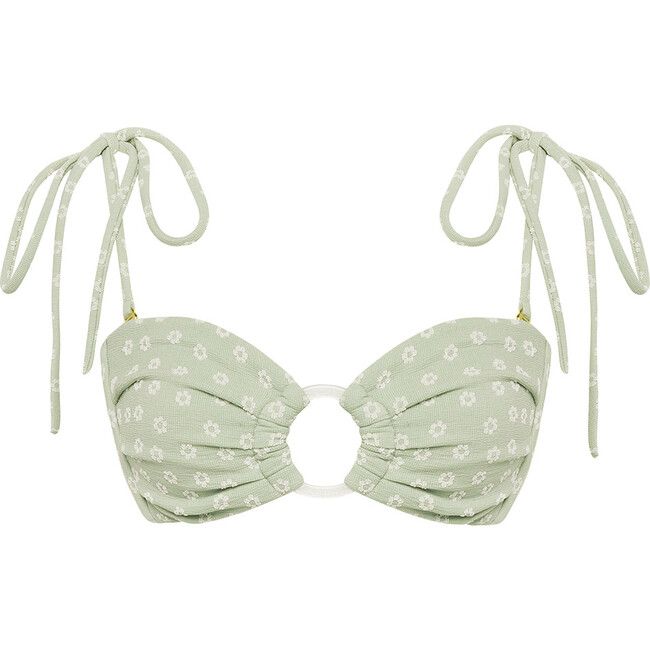 Montce Swim | Women's Jade Floral Tori Ties Bandeau Bikini Top (Florals, Size Small) | Maisonette | Maisonette