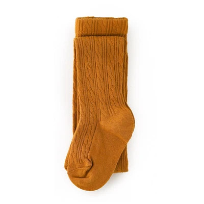 Little Stocking Company Mustard Cable Knit Tights - Mustard Cable Knit Tights | Shop.app