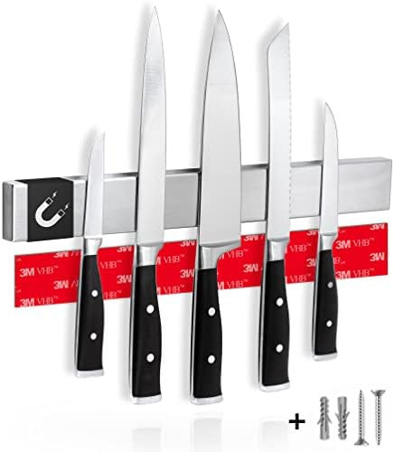 Cucino Magnetic Knife Strip Adhesive - No Drilling 16 Inch Stainless Steel Magnetic Knife Holder for | Amazon (US)
