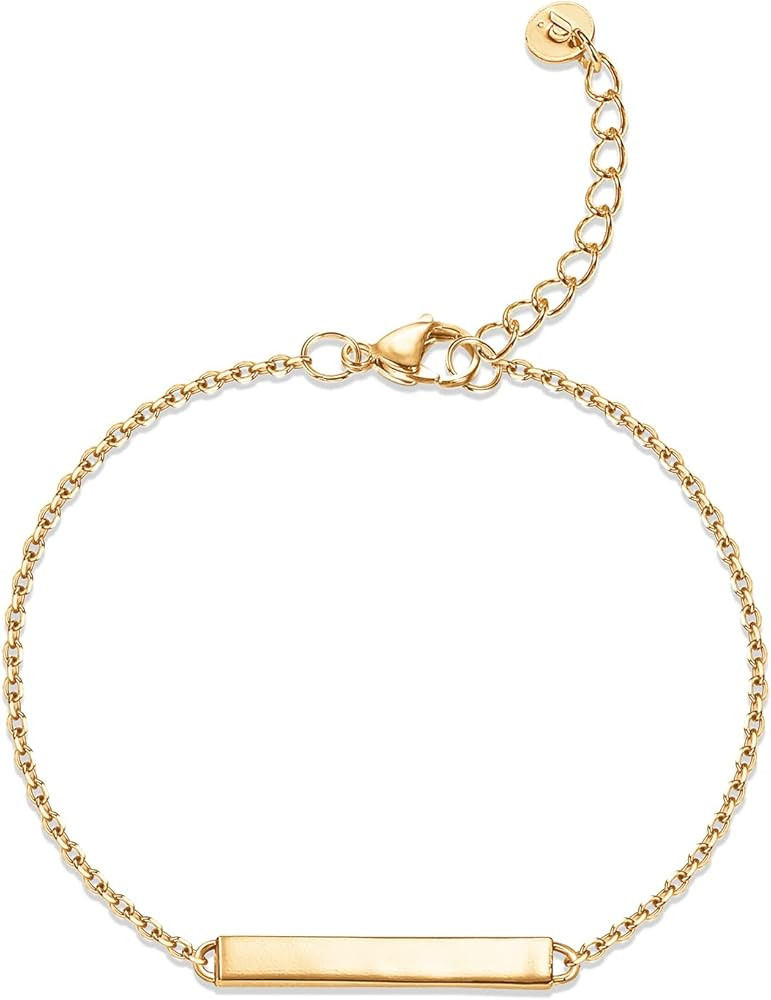 PAVOI 14K Gold Plated Lightweight Chain Bracelet | Curb Link and Cable Chain Bracelets for Women | Amazon (US)