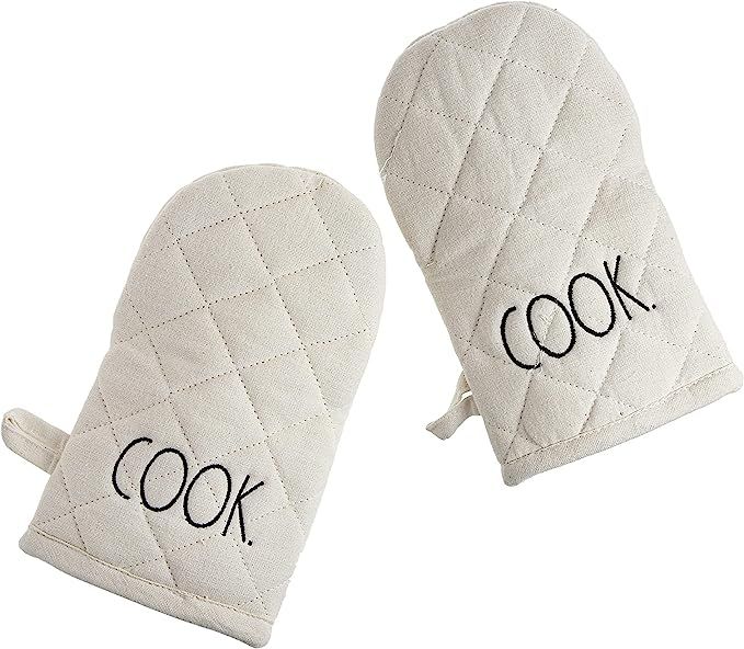 Rae Dunn Quilted Oven Mitt- Set of Two Cotton Gloves for Cooking, Grilling, Baking, Kitchen Acces... | Amazon (US)
