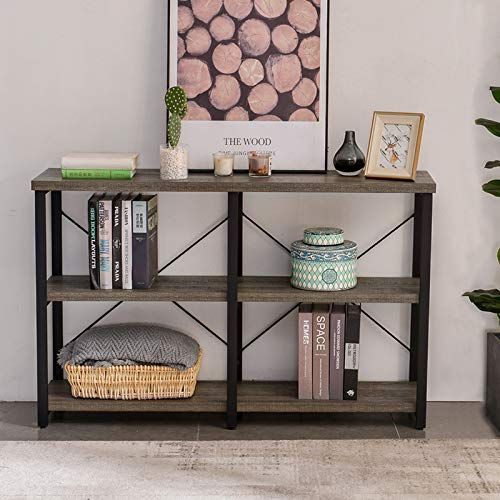 GRELO HOME Foyer Tables for Entryway, Rustic Narrow Console Table for Living Room, 3-Tier Industrial | Amazon (US)