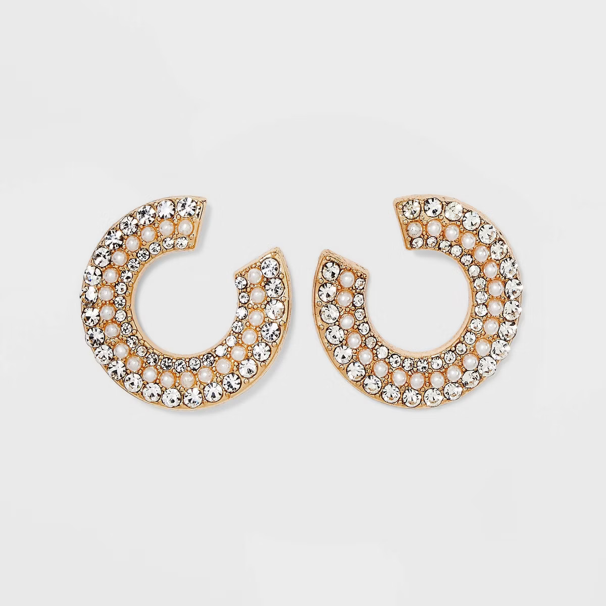 SUGARFIX by BaubleBar Pearl and Crystal Hoop Earrings - Gold | Target