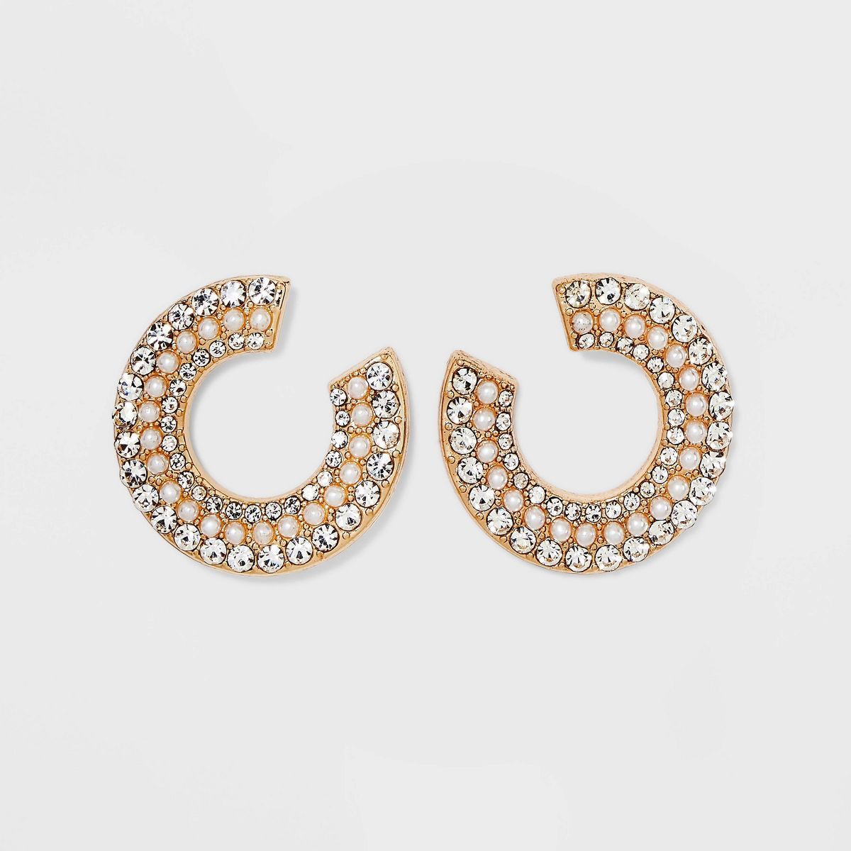 SUGARFIX by BaubleBar Pearl and Crystal Hoop Earrings - Gold | Target