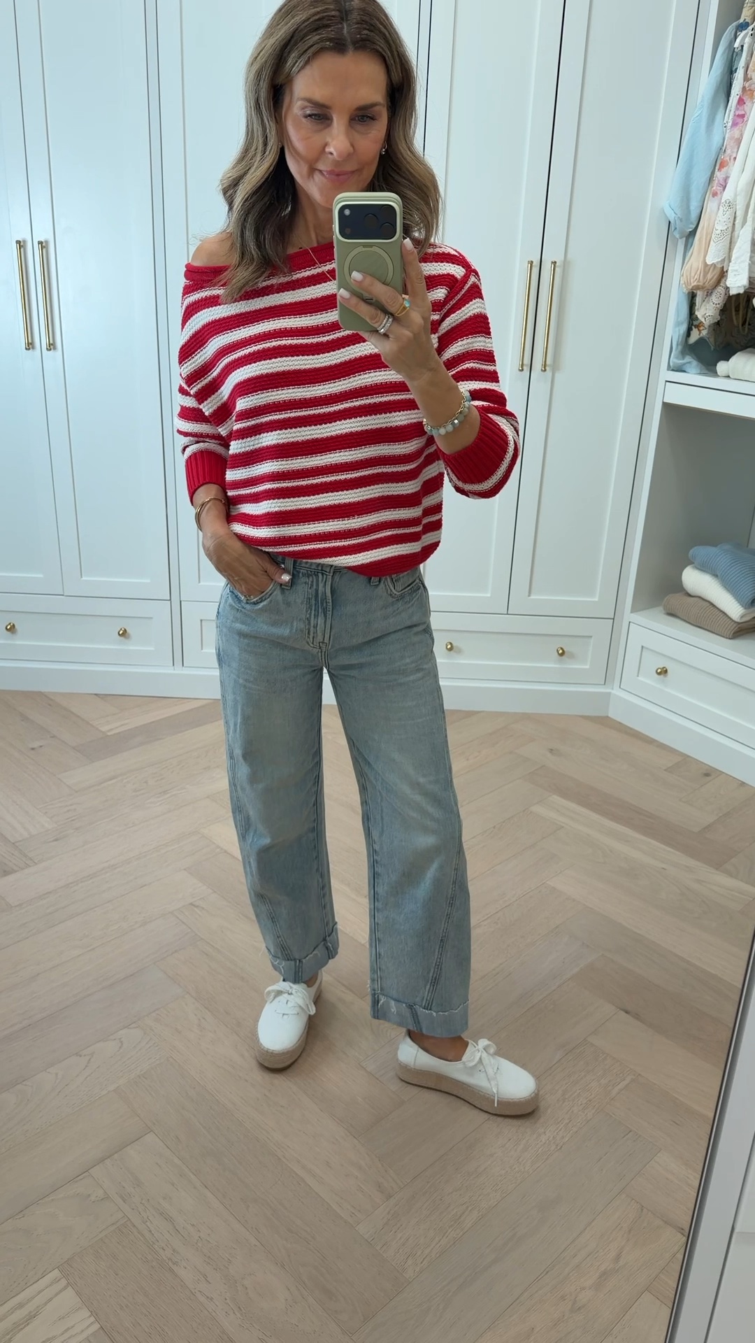 I’m 5’6’’
-Summer stripes from @Target
-jeans TTS now restocked @Pistola Denim 
-shoes TTS perfect for summer
-linked more summer stripes for you!

#LTKootd #LTKOver40 #LTKSeasonal