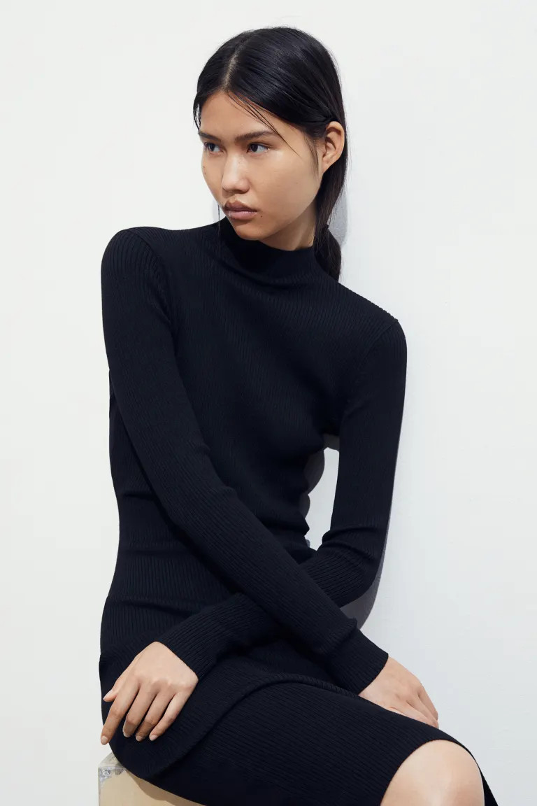 Rib-knit Mock Turtleneck Dress | H&M (US + CA)