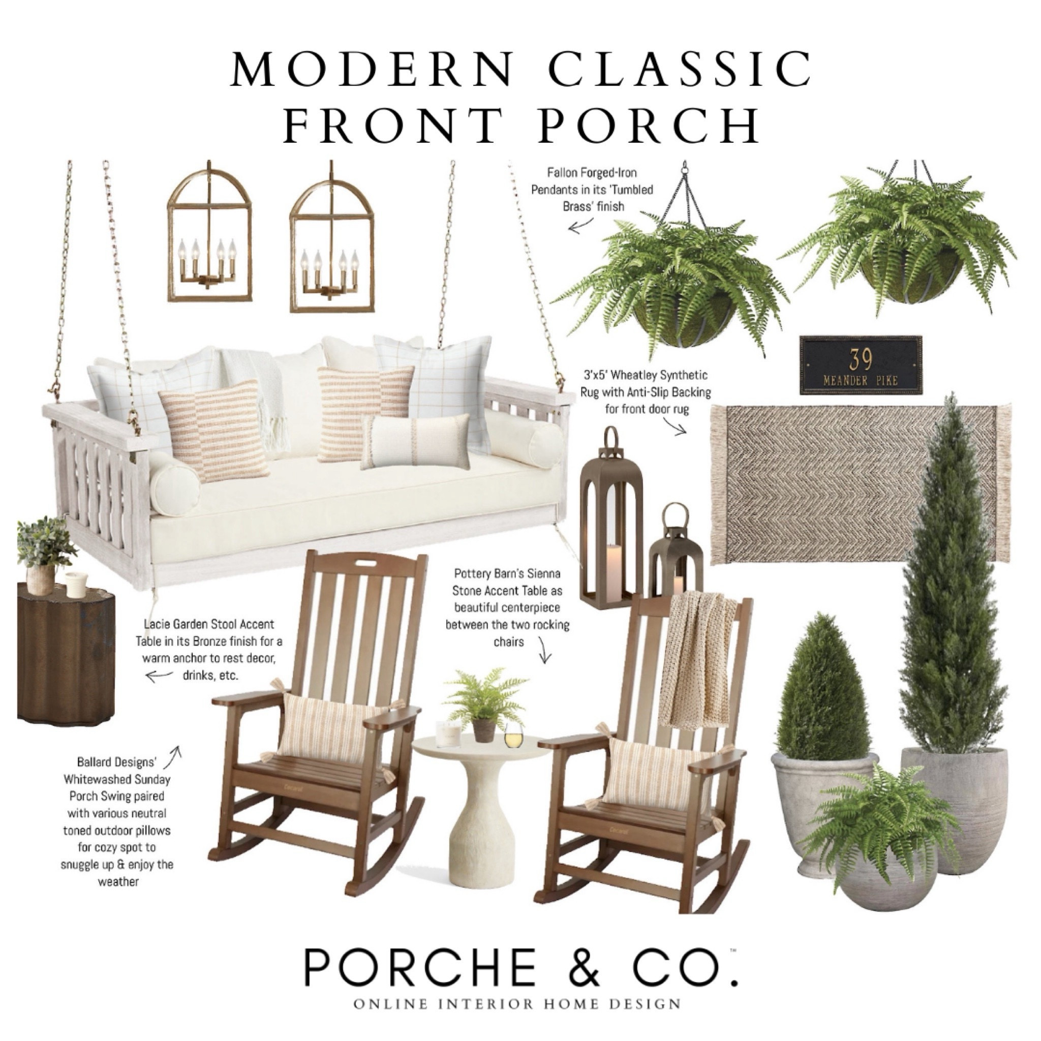 Front porch design, porch mood board, front porch inspo, porch swing, rocking chair, front porch decor
#visualboard #moodboard #porcheandco

#LTKSeasonal #LTKstyletip #LTKhome