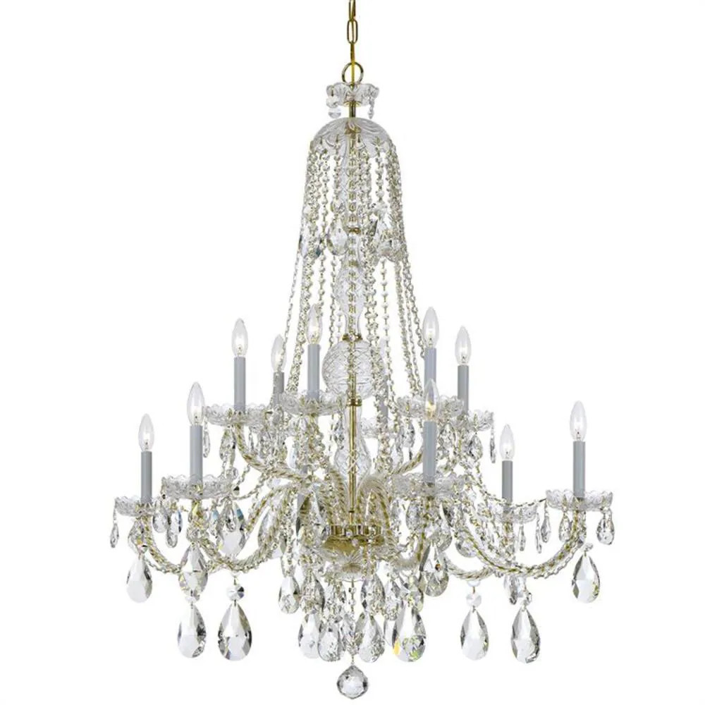 Crystorama Traditional Crystal 12 -Light Polished Gold Crystal Metal Chandelier one_size | 1112-PB-CL-MWP | Lowe's
