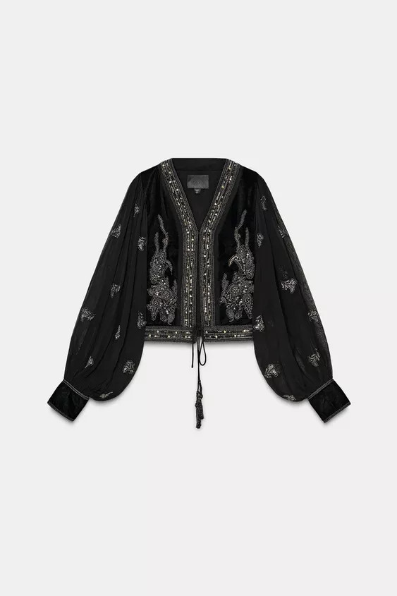 ZW COLLECTION LIMITED EDITION EMBROIDERED CROPPED JACKET | Zara US