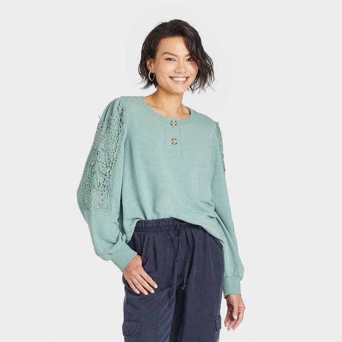 Women's Henley Sweatshirt - Knox Rose™ | Target