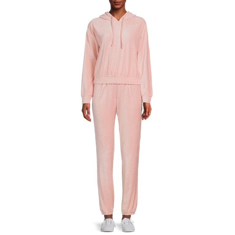 No Boundaries Juniors Corduroy Hoodie and Jogger Pants Set, 2-Piece - Walmart.com | Walmart (US)