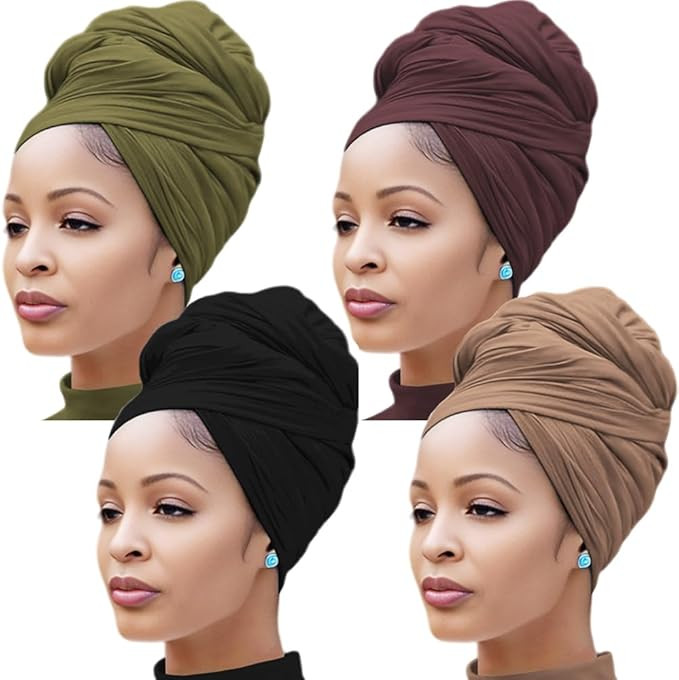 Head Wraps for Black Women Stretch Turban Headwraps Scarf Hair Wraps Head Scarf for Locs Braids | Amazon (US)