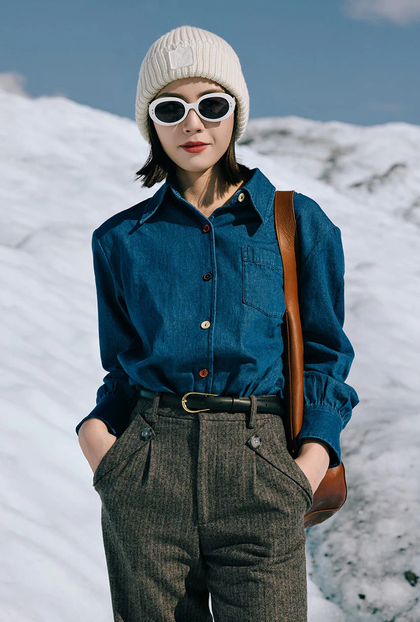 Vincent Blouse - Denim Blue | Petite Studio NYC