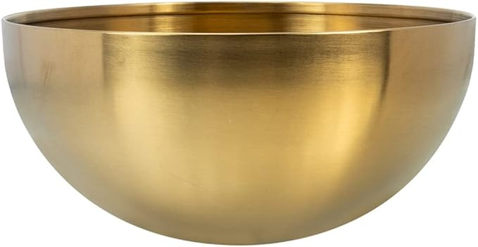 Stainless Steel Salad Bowls 1.5L Decorative Gold Bowl 7.87inch Large Metal Mixing Bowls Nesting B... | Amazon (US)