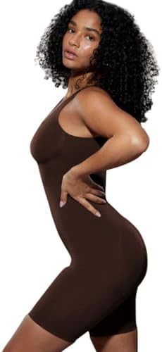 Women's Nearly Naked Shaping Mid Thigh Bodysuit, Medium Compression, Bossed up Brown, M/L | Amazon (US)