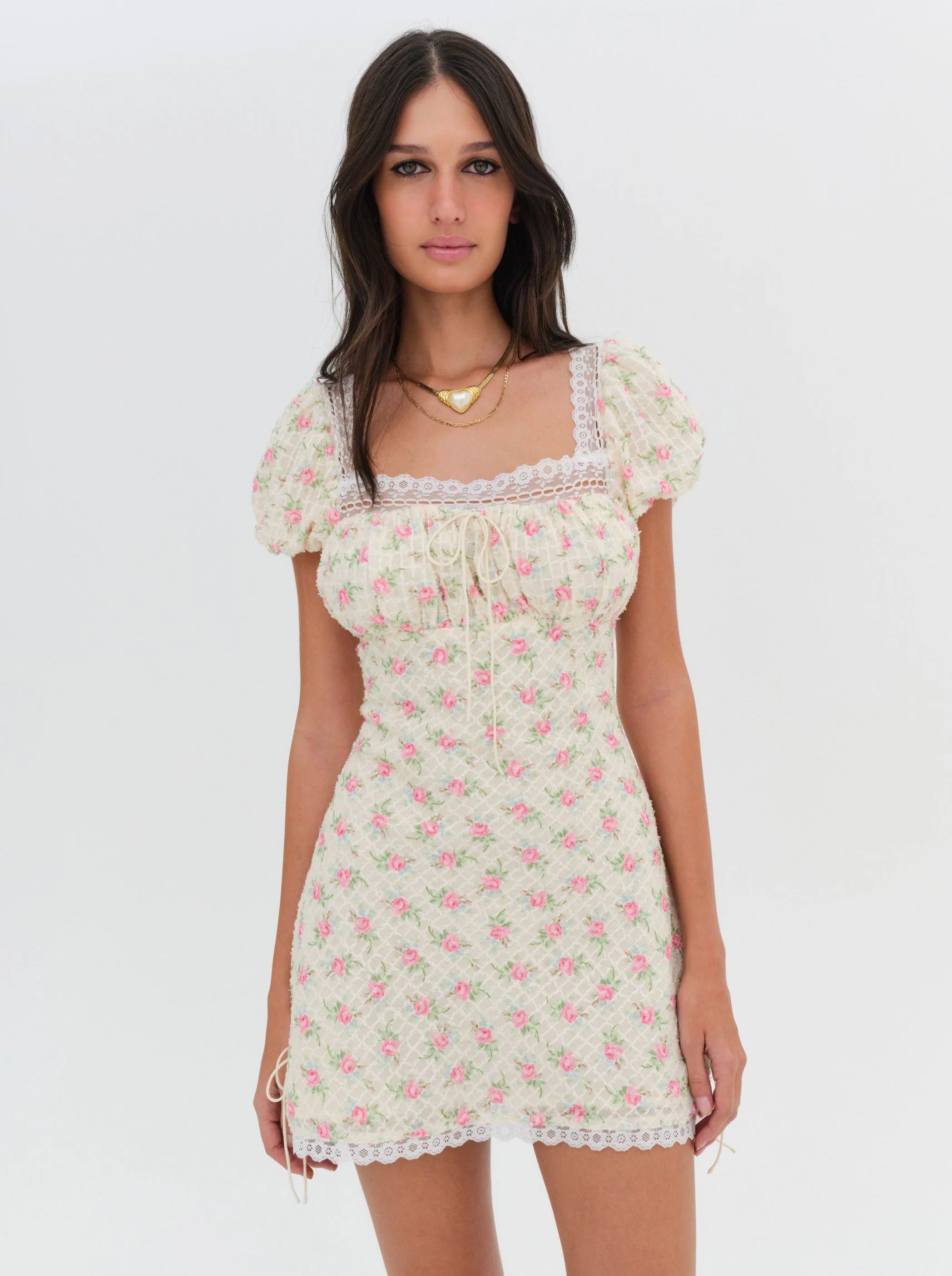 Maxine Mini Dress — Ivory | For Love & Lemons