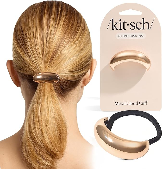 Kitsch Gold Hair Cuff - Metal Ponytail Cuff for Braids, Updos & Everyday Hairstyle | Durable & El... | Amazon (US)