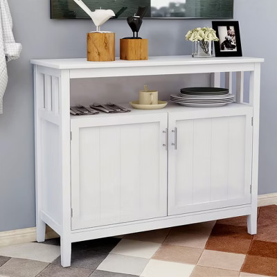 Kitchen storage sideboard and buffet server cabinet-White | Target