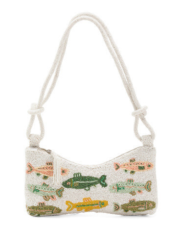 Beaded Fishy Shoulder Bag For Women, Leather | TJ Maxx
