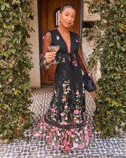 Beloved Bloom Embroidered Floral Maxi Dress | VICI