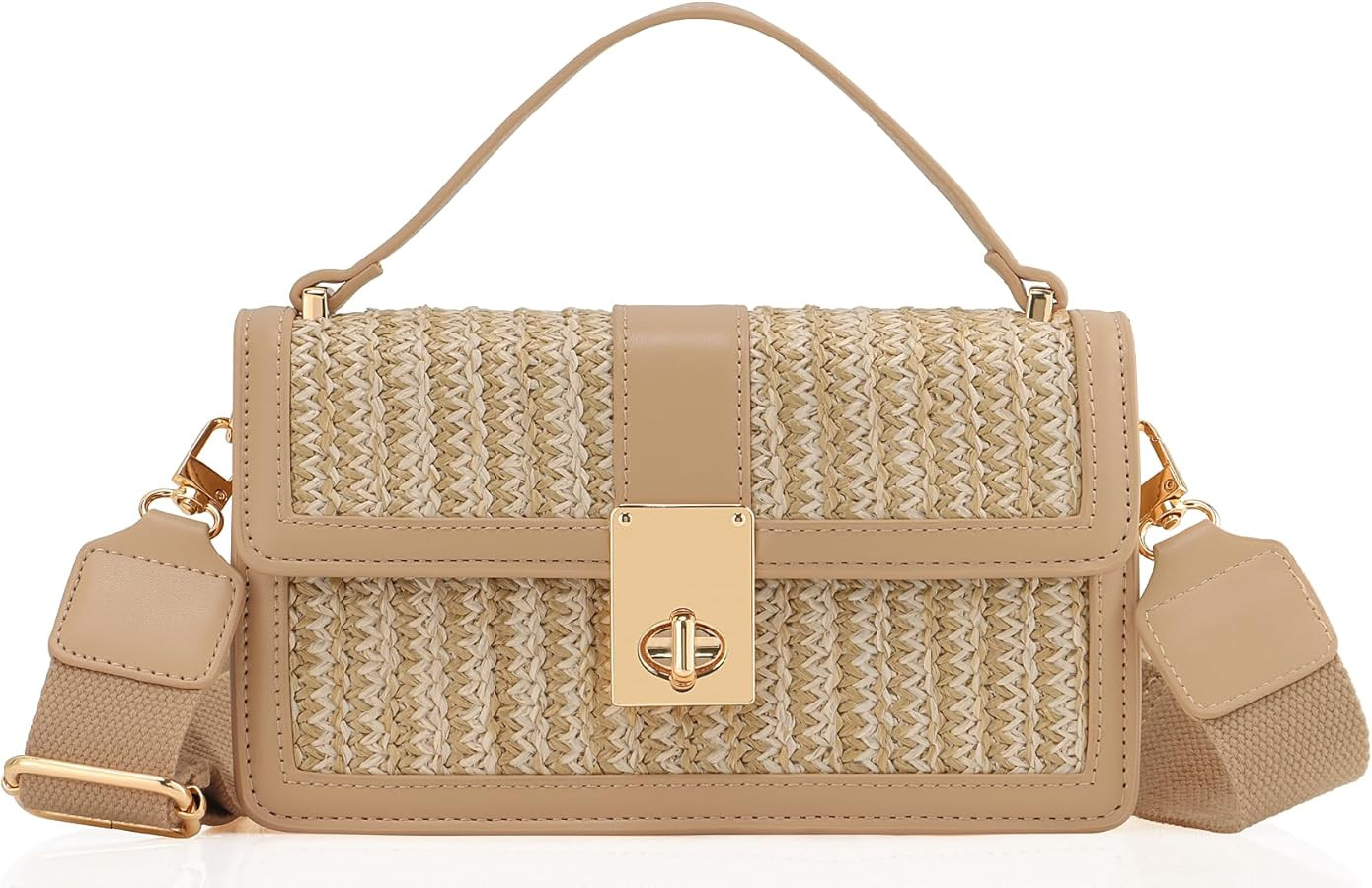 DEXMAY Straw Woven Crossbody Bags for Women-Top Handle Boho Beach Purses│Shoulder Clutch Handba... | Amazon (US)