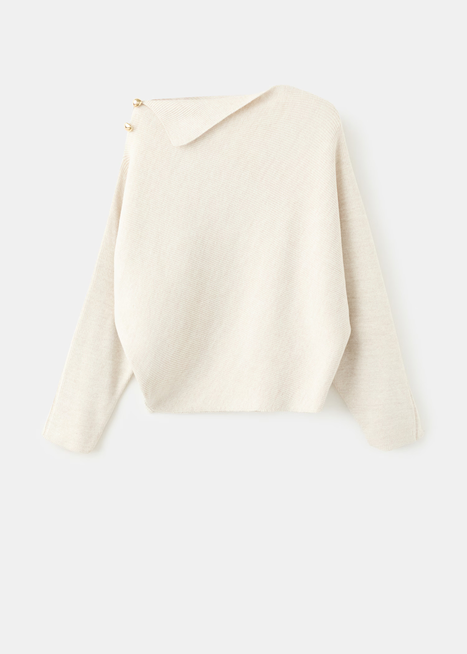 Sweater with asymmetrical neck and jewel buttons | Mango (US/MX/AU)