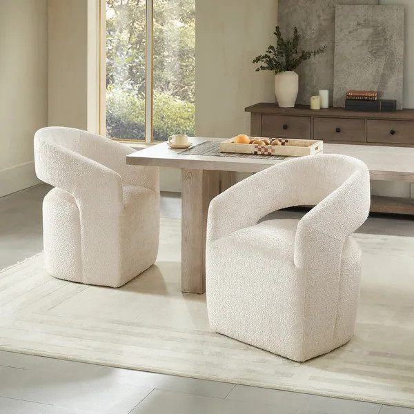 Joey Modern Barrel Dining Chair with Caster Wheels & Open Back Fully Assembled | Bed Bath & Beyond