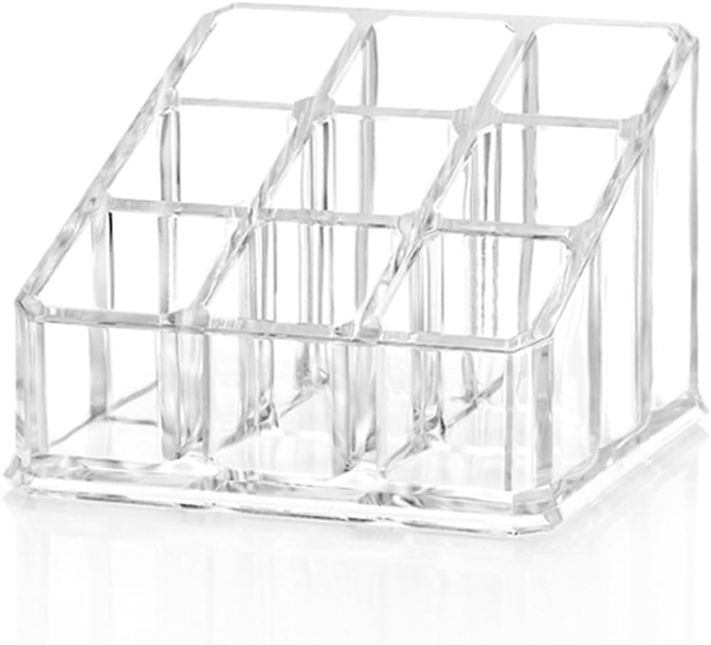 Lipstick Organizer and Storage, 9 Slots Clear Case Display Rack Holder (QX152) | Amazon (US)