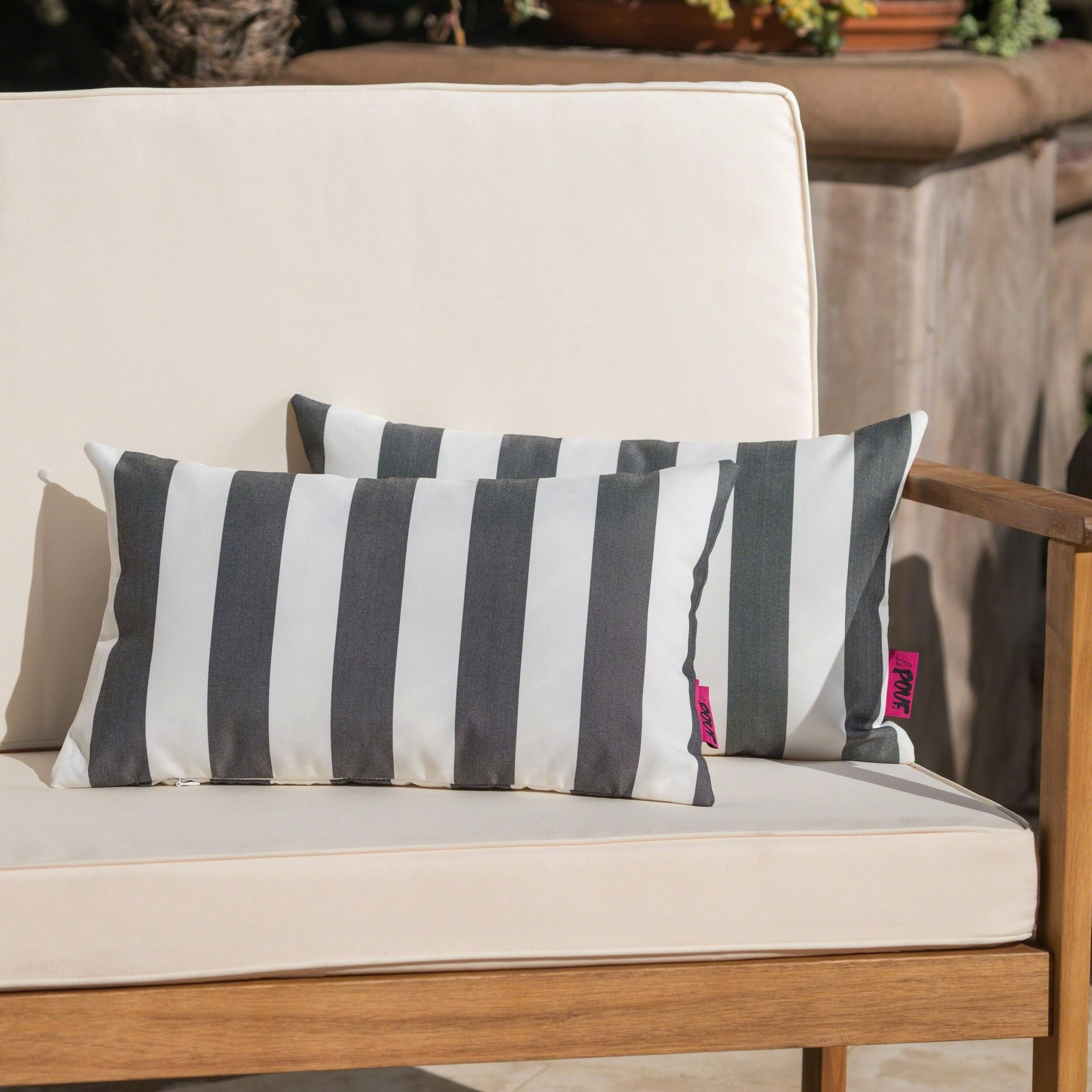 Coronado Outdoor Stripe Pillow (Set of 2) by Christopher Knight Home | Bed Bath & Beyond