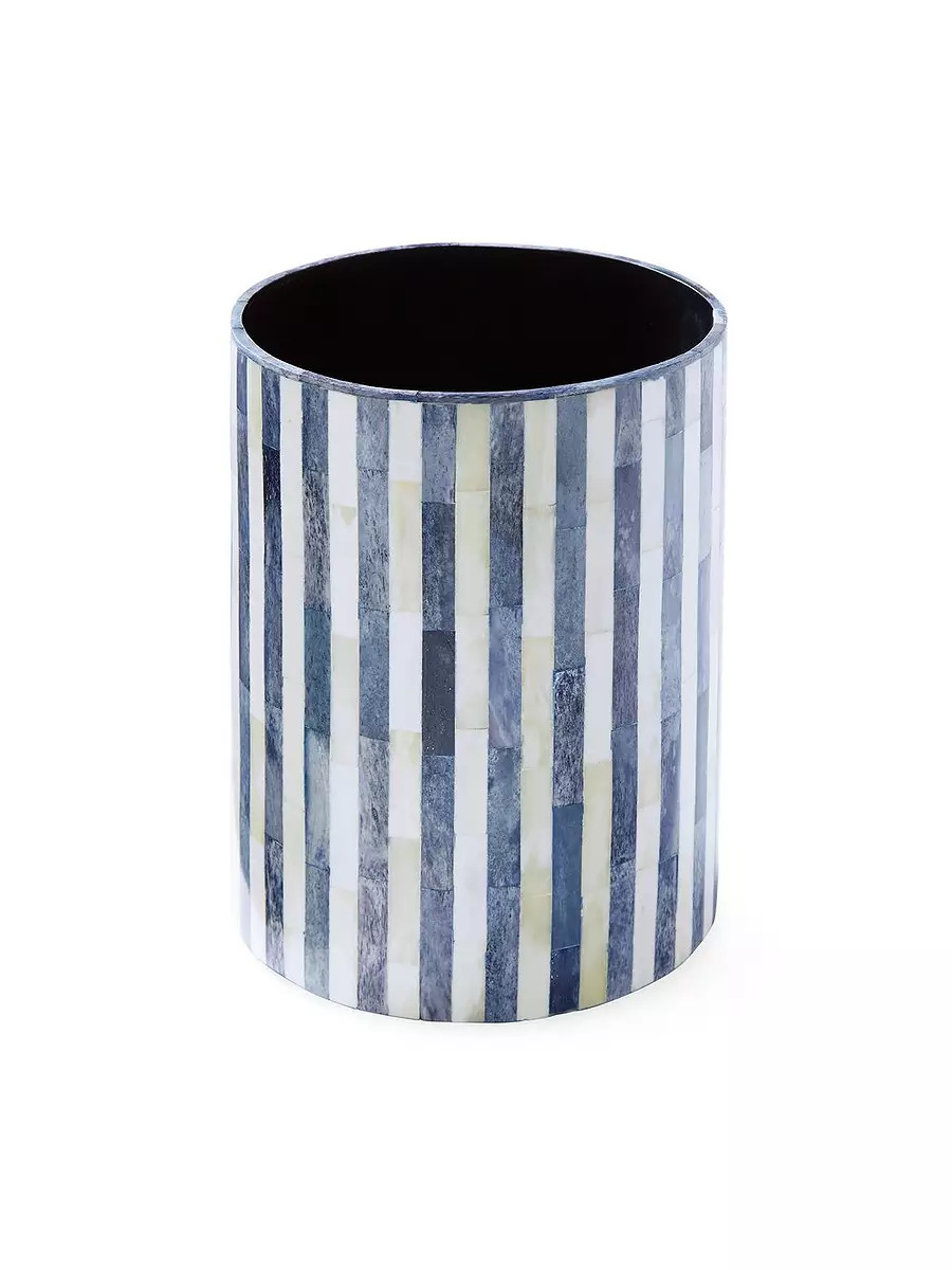 Bar Harbor Bone Inlay Waste Bin | Serena and Lily