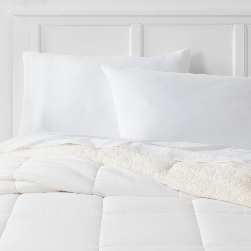 Sherpa Washed Microfiber Reversible Comforter - Room Essentials™ | Target