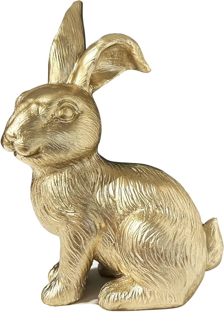 Brass Gold Bunny Figurine Easter Decor, Easter Spring Decoration Gold Bunnies Rabbit Statue Figur... | Amazon (US)