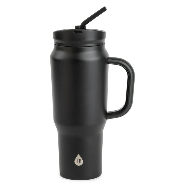 TAL Stainless Steel Basin Travel Mug with Silicone Straw 30 oz, Black - Walmart.com | Walmart (US)