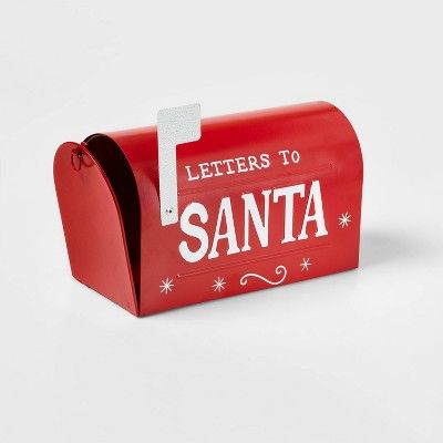 5.5" 'Letters to Santa' Metal Mailbox Decorative Figurine Red - Wondershop™ | Target