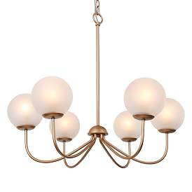 Gollin 27" Wide Gold 6-Light Chandelier | www.lampsplus.com | Lamps Plus