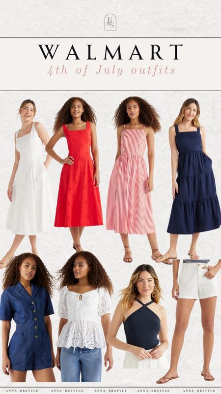 Walmart 4 th of July outfits, red dress, white dress, navy dress, navy tops, white tops 

#LTKFindsUnder50 #LTKFindsUnder100